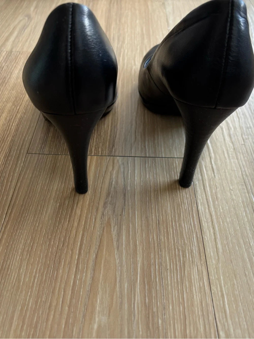 VTG Franco Sarto Heels Black Leather Slip On Pumps Womens 7.5 Office Classic 90s